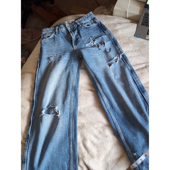 Super cute free people wide legged distressed jeans - Picture 7 of 7